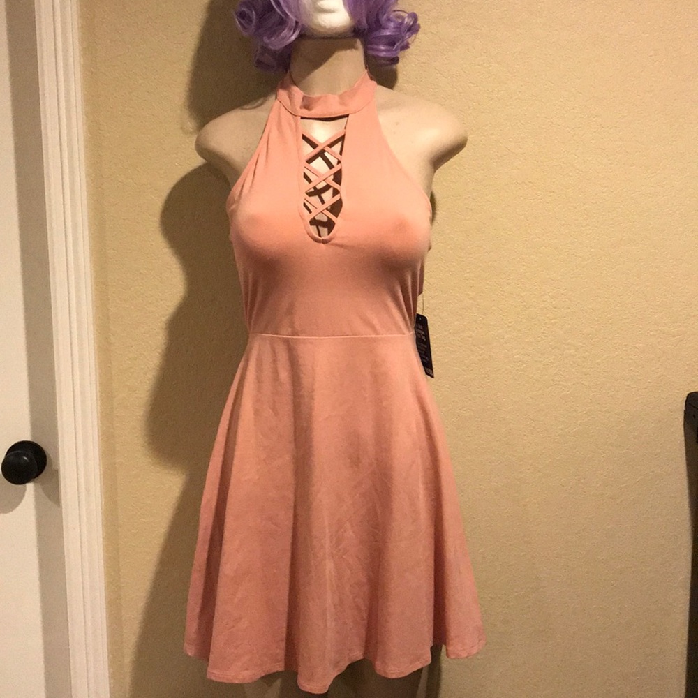 Pink CrissCross Skater dress